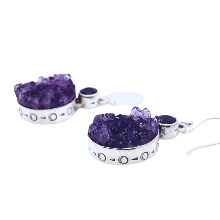 Amethyst Druzy Artisan Earrings