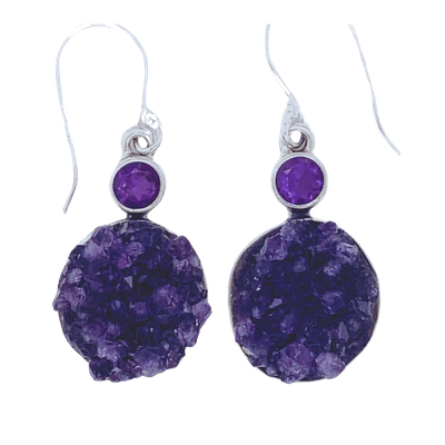 Amethyst Druzy Artisan Earrings
