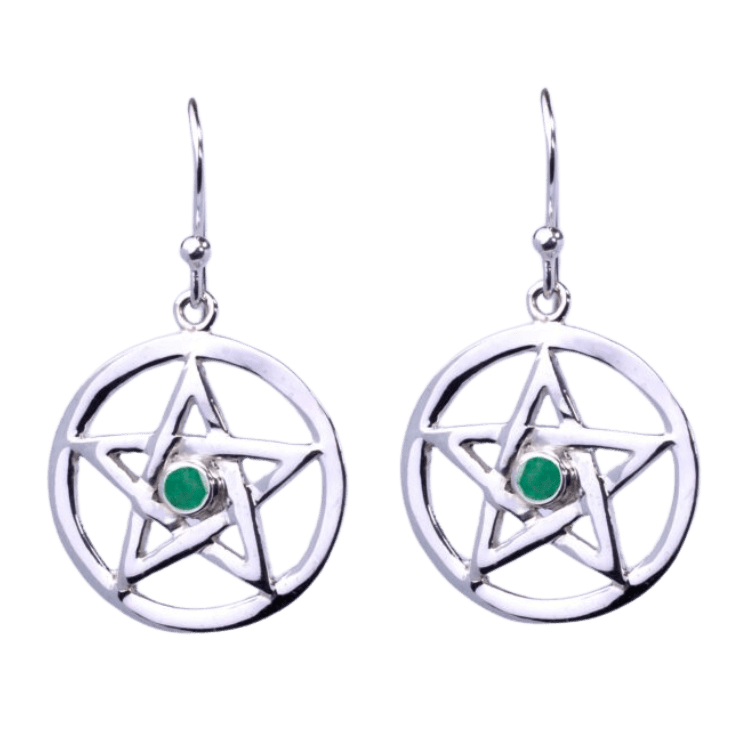 Sapphire Pentacle Earrings