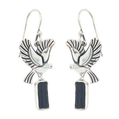 Black Tourmaline Freedom Songbird Earrings