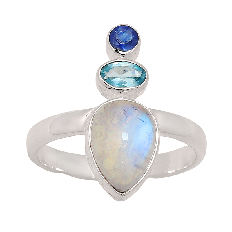 Moonstone Apatite Kyanite Indigo Sky Ring