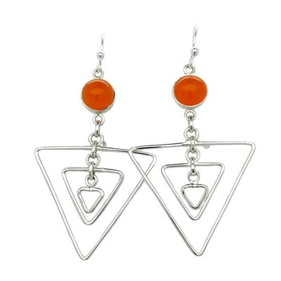 Carnelian Triangle Fun Earrings