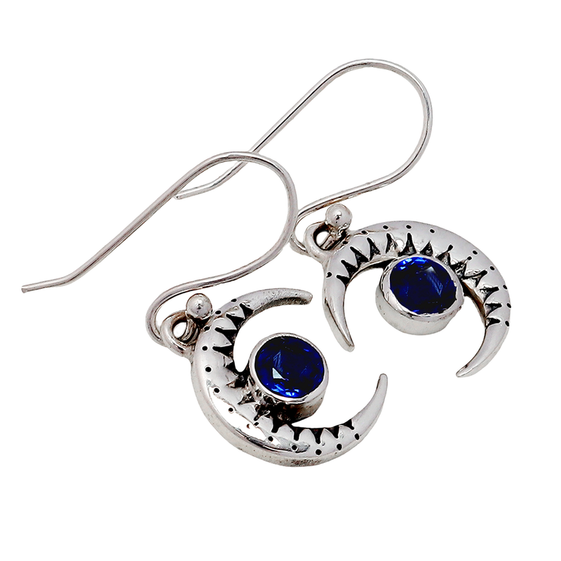 Kyanite Crescent Blue Moon Destiny Earrings