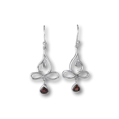 Garnet Lotus Yoga Pose Styling Earrings
