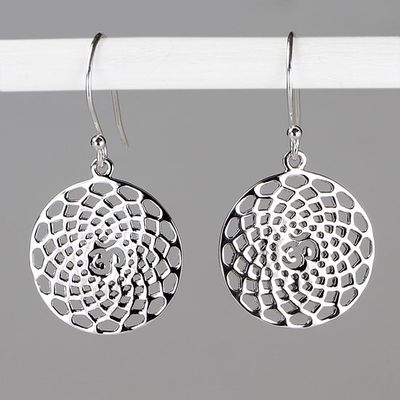 Om Lotus Mandala Earrings