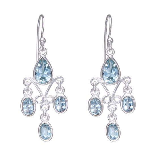 Blue Topaz Raindrops Earrings