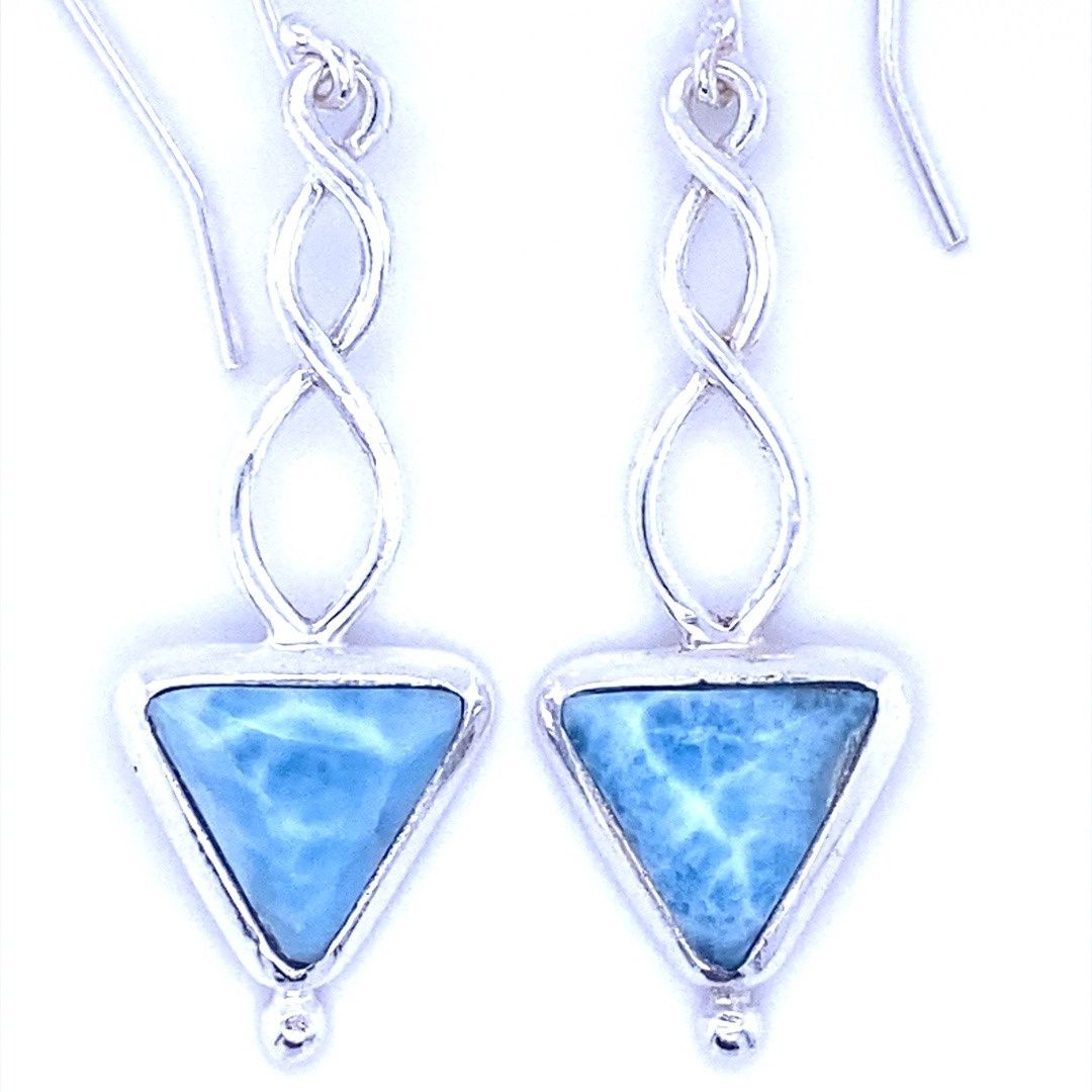 Larimar Triangle Twist Earrings
