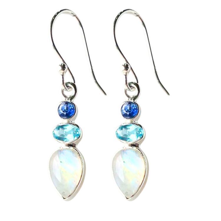 Moonstone Apatite Kyanite Indigo Sky Earrings