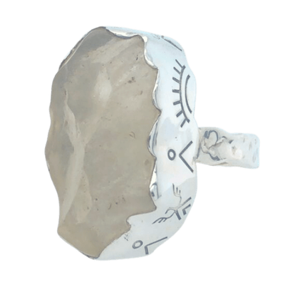 Libyan Golden Desert Glass Sun Tribe Unisex Ring