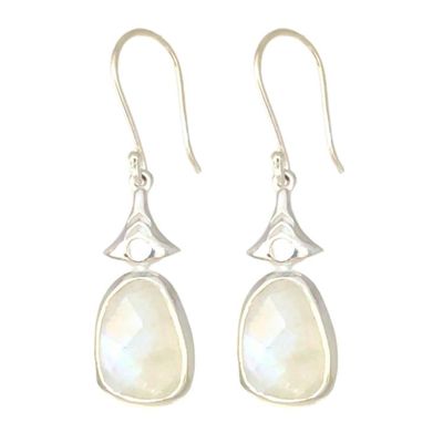 Peach Moonstone Mata Hari Earrings