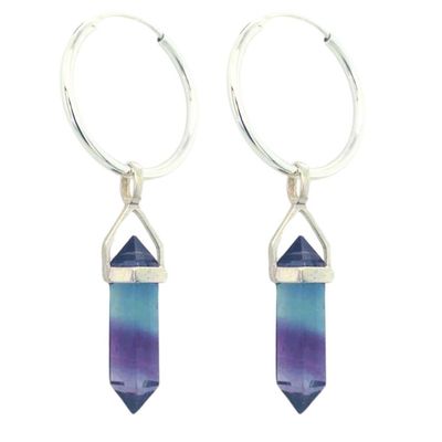 Fluorite Hoop Earrings