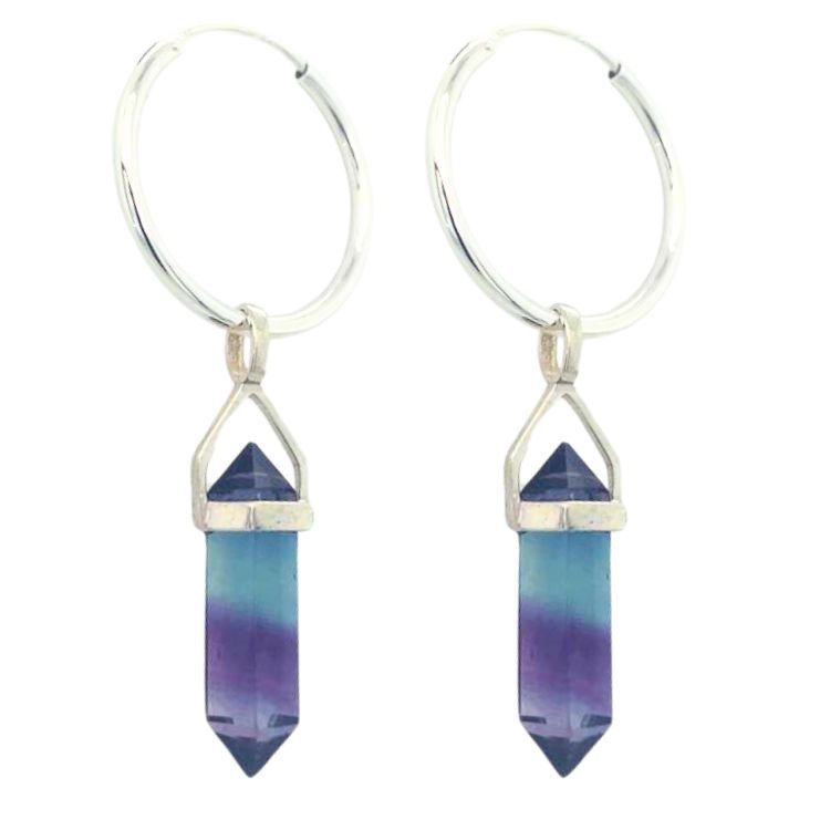 Fluorite Hoop Earrings