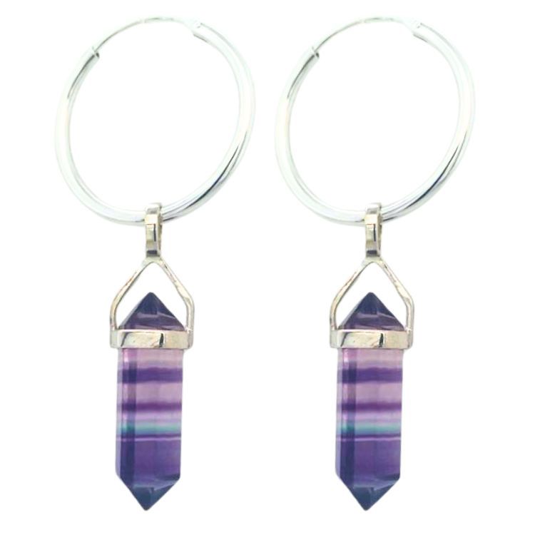 Fluorite Hoop Earrings