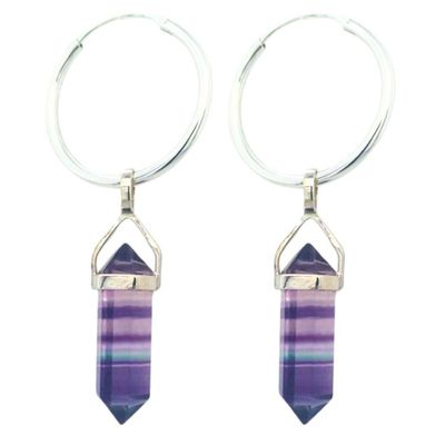 Fluorite Hoop Earrings