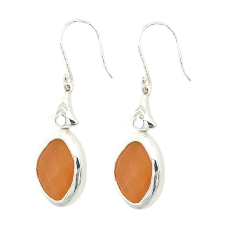 Peach Moonstone Mata Hari Earrings