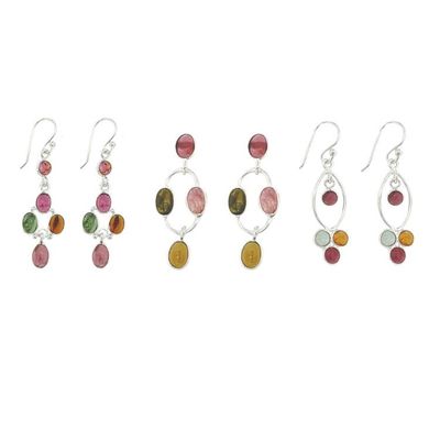 Discount Multi Tourmaline Dressy Earrings 3 Pack