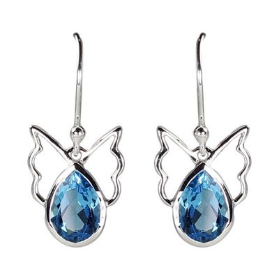 Blue Topaz Angel Earrings