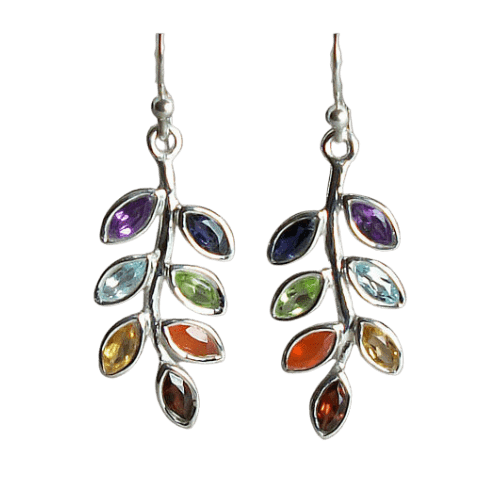 Chakra Leaf Earrings