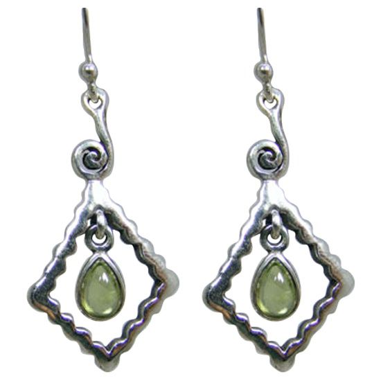 Peridot Diamond Shape Earrings