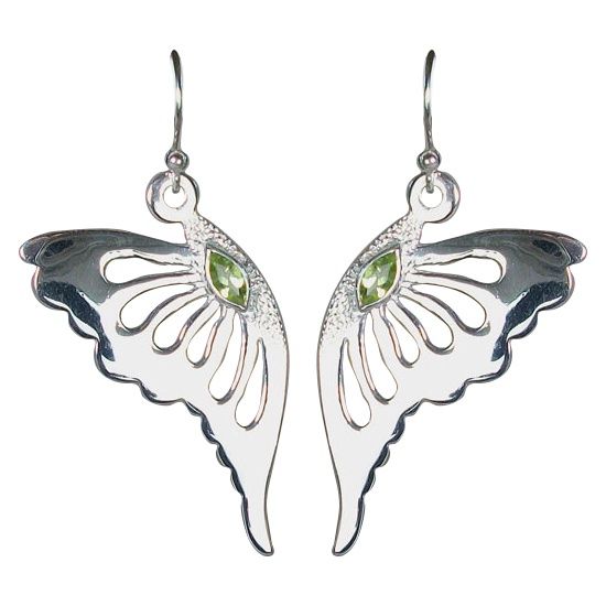 Peridot Fluttering Butterfly Earrings