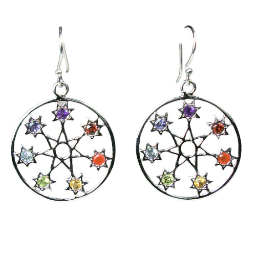 Chakra Fairy Star Septagram Earrings