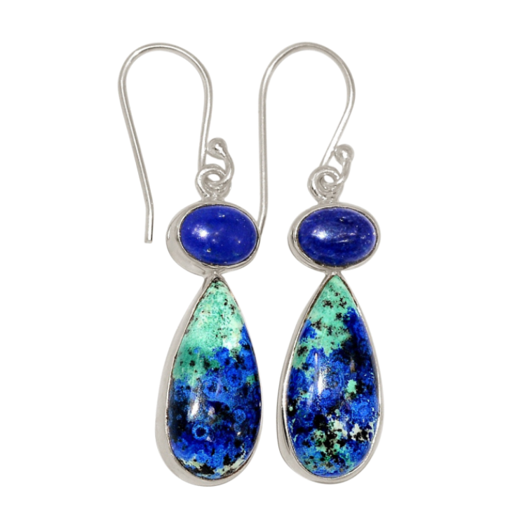 Azurite Lapis Blue Tribe Earrings