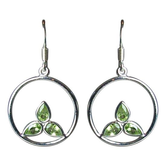 Peridot Leaf Cluster Earrings