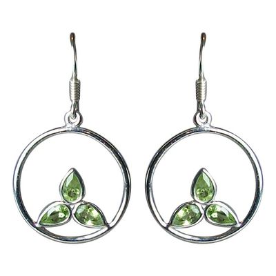 Peridot Leaf Cluster Earrings