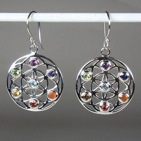 Chakra Flower of Life Earrings