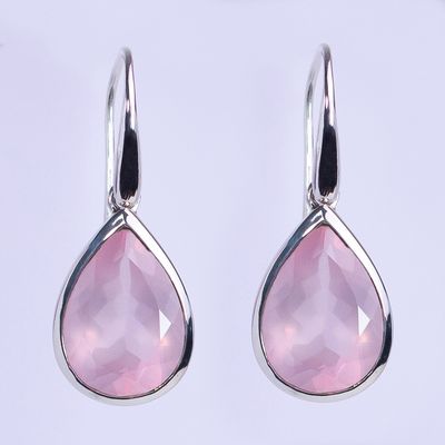 Rose Quartz Splashy Sparkle Earrings
