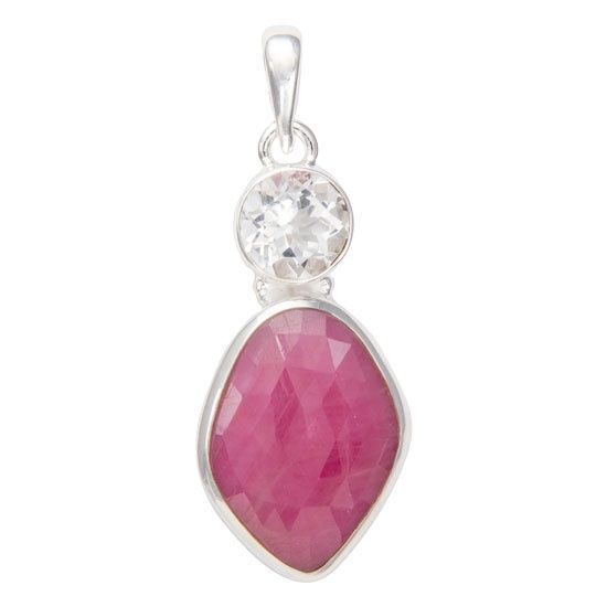 Ruby White Topaz Rouge Pendant