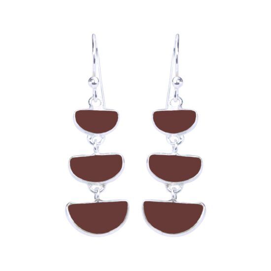 Red Jasper Half Moon Dangle Earrings
