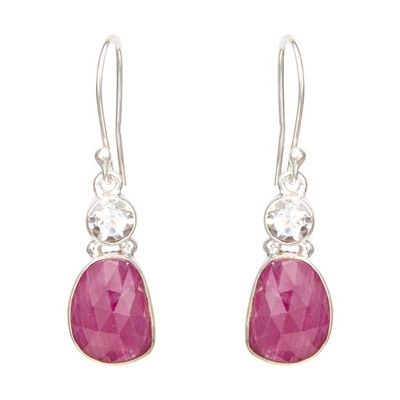 Ruby White Topaz Rouge Earrings