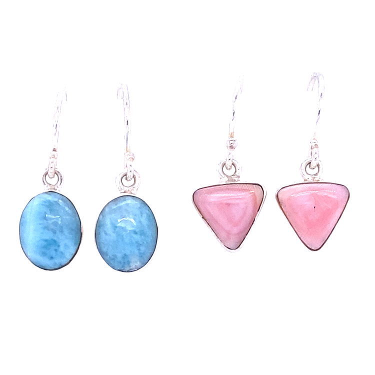 Larimar Conch Earrings 2 Pack