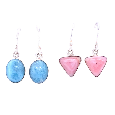 Larimar Conch Earrings, 2 Pack