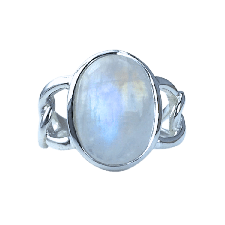 Moonstone Chain Links Ring, Ring Size: Size 5