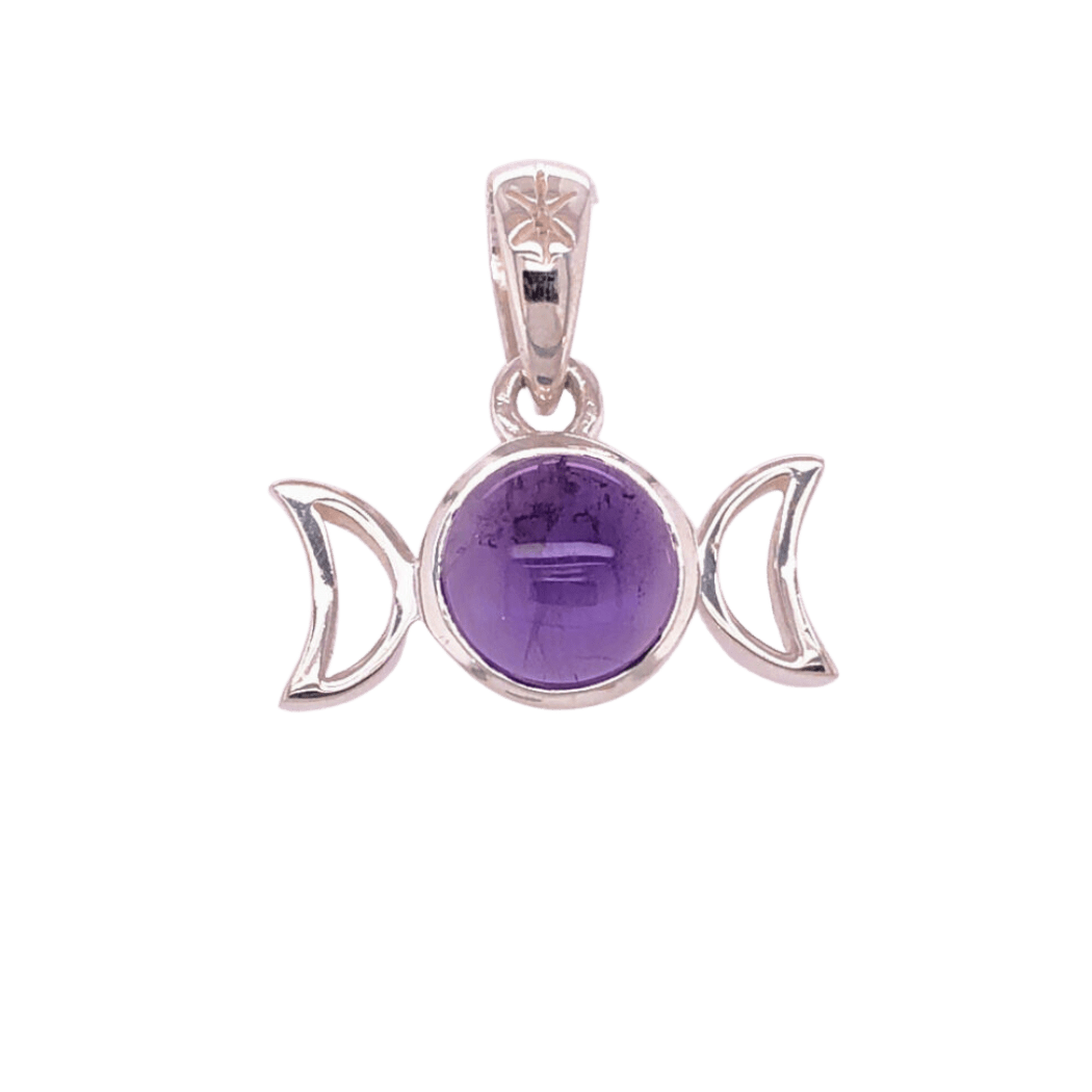Triple Goddess Moon Magic Pendant, Stone: Amethyst