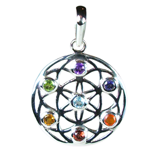 Chakra Flower of Life Pendant