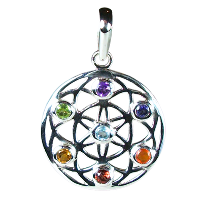 Chakra Flower of Life Pendant