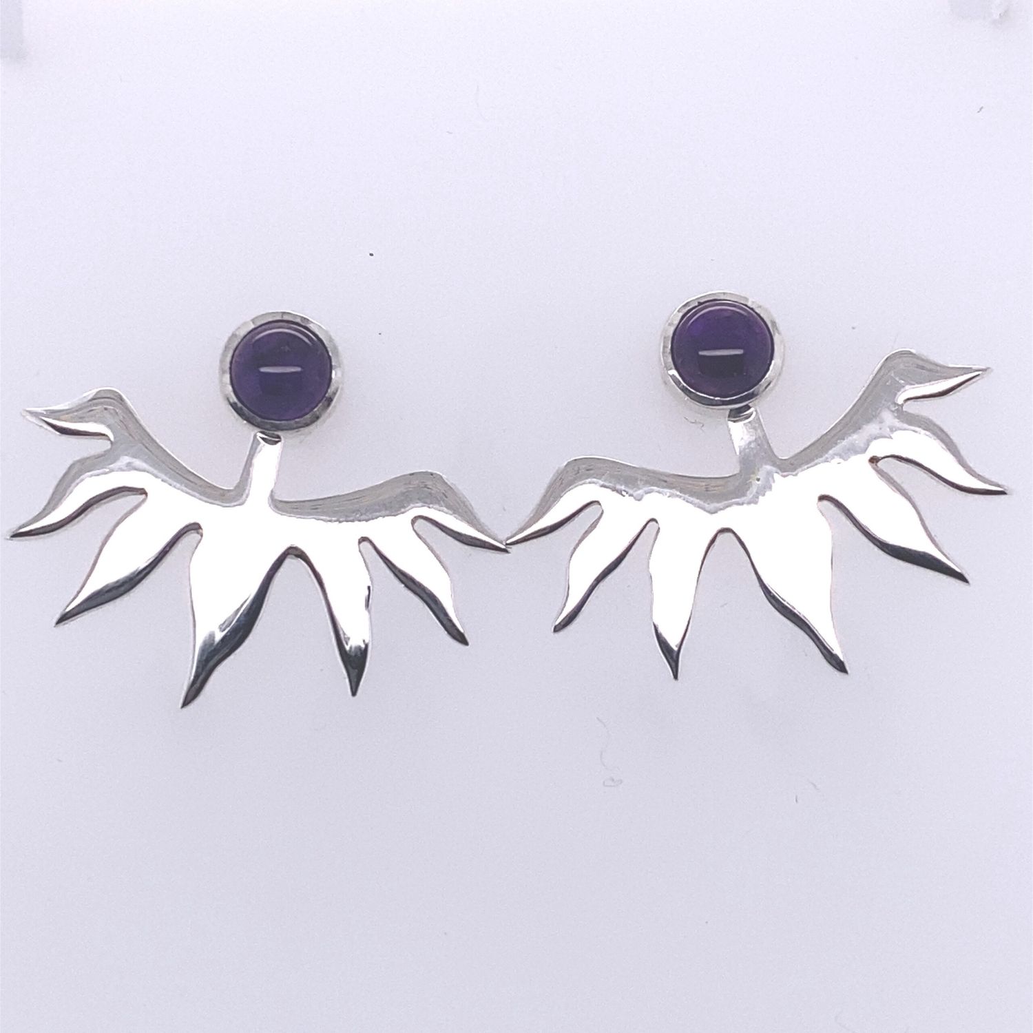 Let The Sun Shine In Stud Earrings, Stone: Amethyst