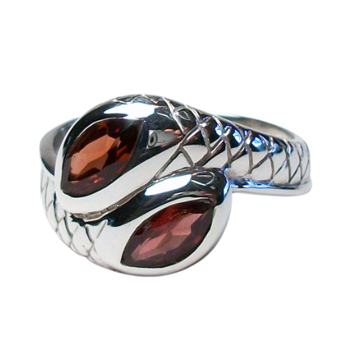 Garnet Serpent Ring