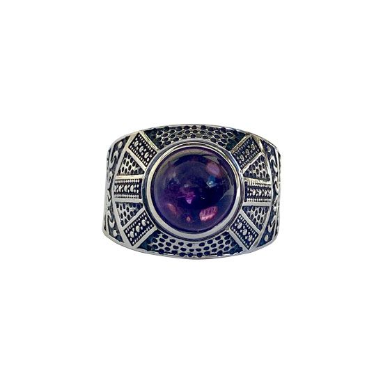Amethyst Thor's Thunder Unisex Ring, Ring Size: Size 8