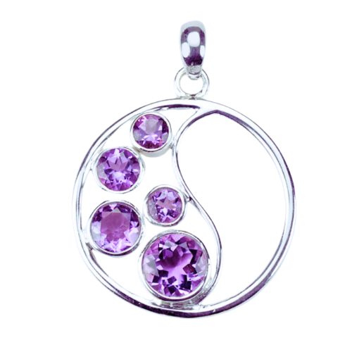 Amethyst Yin Yang Pendant
