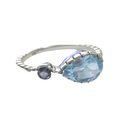Blue Topaz Iolite Cheer Up Ring
