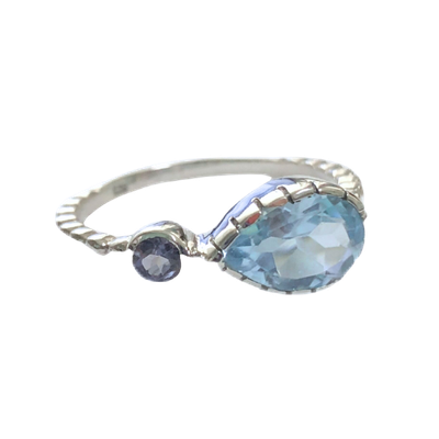 Blue Topaz Iolite Cheer Up Ring
