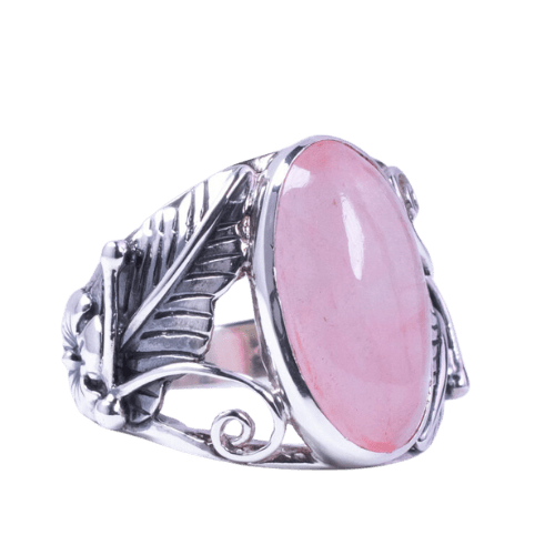Rose Quartz Desert Flower Ring, Ring Size: Size 7
