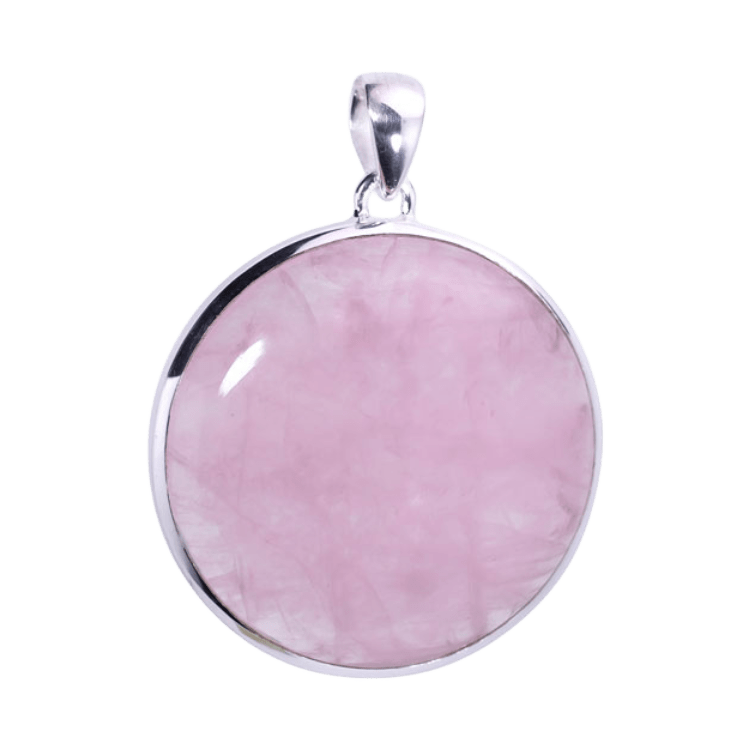 Rose Quartz Lush Lotus Pendant, Shape: Orb