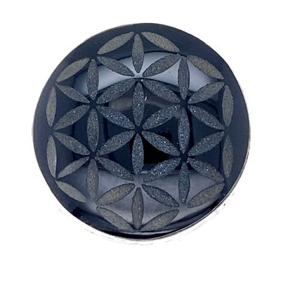 Obsidian Flower Of Life Unisex Ring