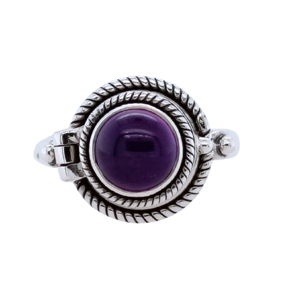 Amethyst Secret Locket Poison Ring