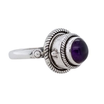 Amethyst Secret Locket Poison Ring